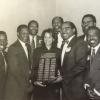 Former presidents of the Sam Cary Bar Association, from left to right, Wally Worthan, Hubert Farbes, Earle Jones, Linda Wade Hurd, William Harold Flowers, Jr., Honorable Ray Dean Jones, Honorable Gary M. Jackson and Honorable Wiley Y. Daniel.