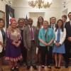 Kristen Carpenter, members of the U.N. Expert Mechanism, and President of Chile Michelle Bachelet
