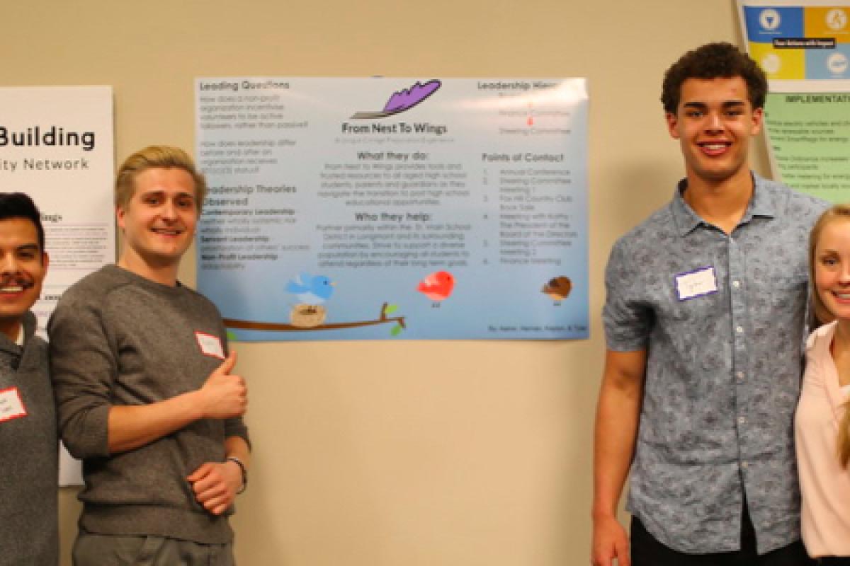 Leadership minor students participating in class