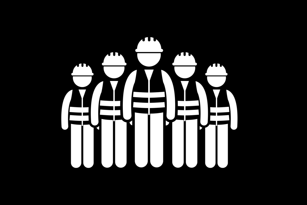 Group of construction workers icon