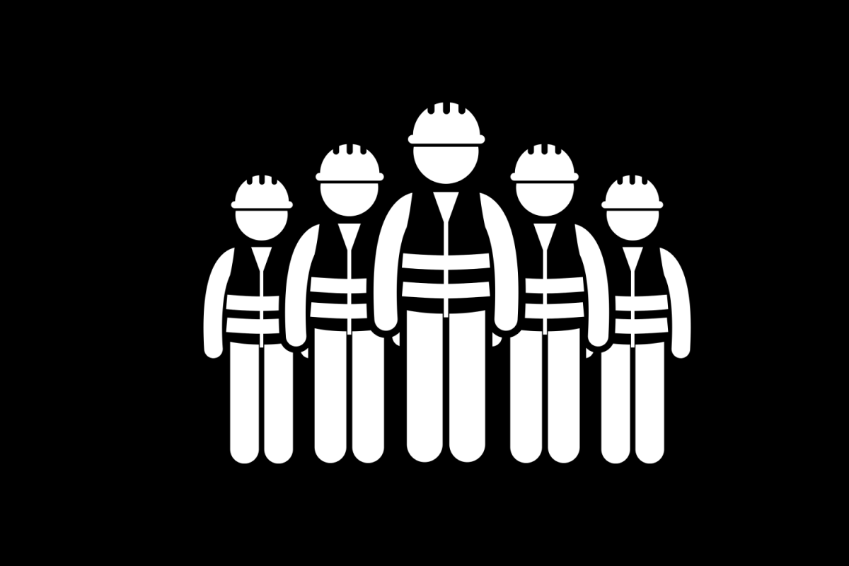 Group of construction workers icon