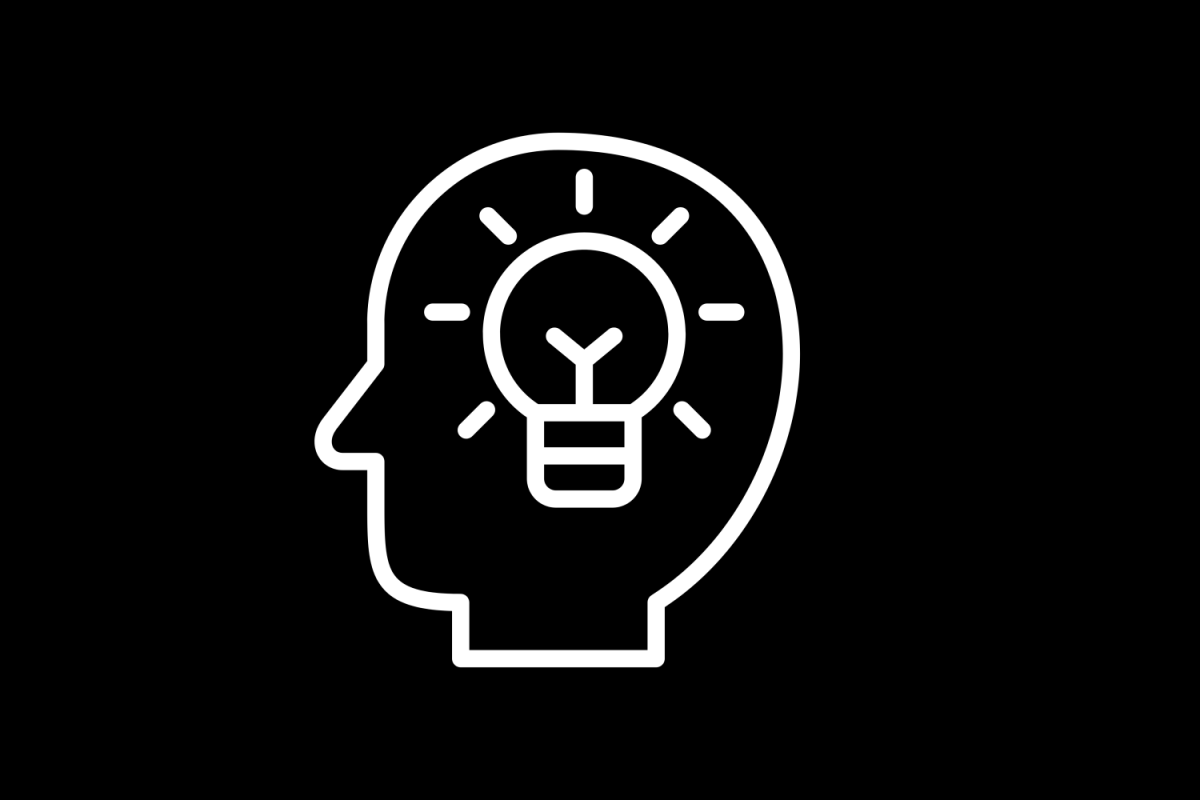 Head with a lightbulb in it icon