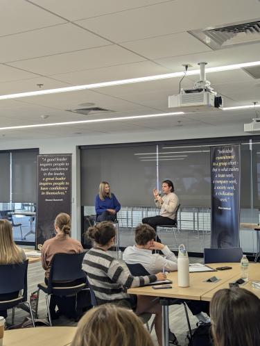 David Adelman speaking at event at CU Boulder