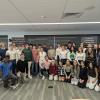 CU Boulder students pose around David Adelman and Stefanie Johnson