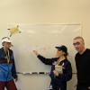 Center for Leadership staff dressed as Ted Lasso, Coach Beard, and Roy Kent