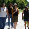 The group from CIRES and the Trust for Public Land met to discuss community projects at Cuatro Vientos Park in Denver's Westwood neighborhood
