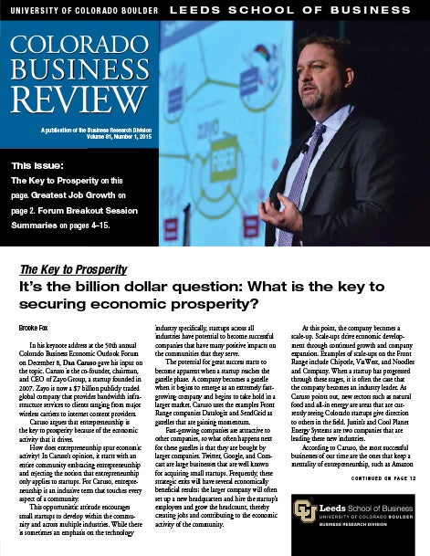 Colorado Business Review, Issue 1, 2015