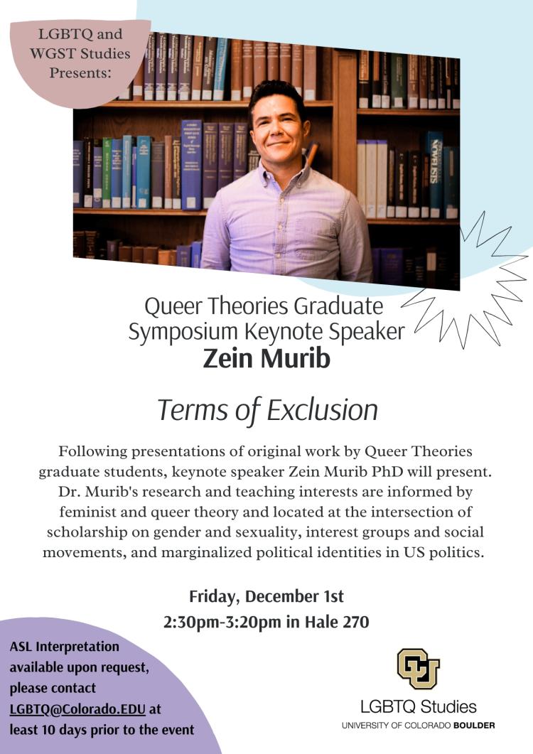 Queer Theories Symposium Keynote Speaker Flyer