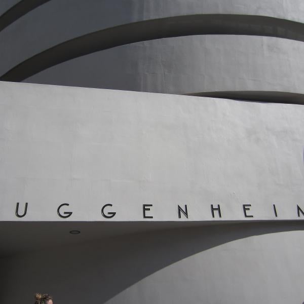 Guggenheim Museum of Art facade of the building entrance