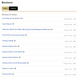 Screenshot of the business library guides