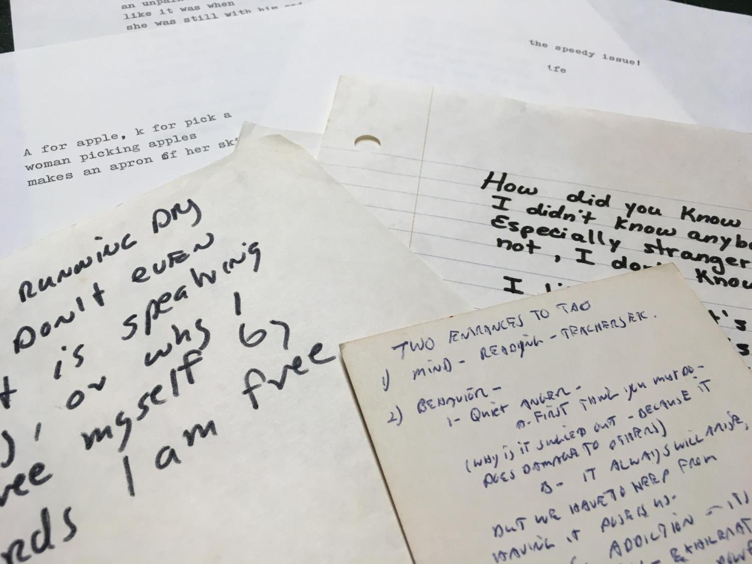 Handwritten notes from the Alan Lew collection.