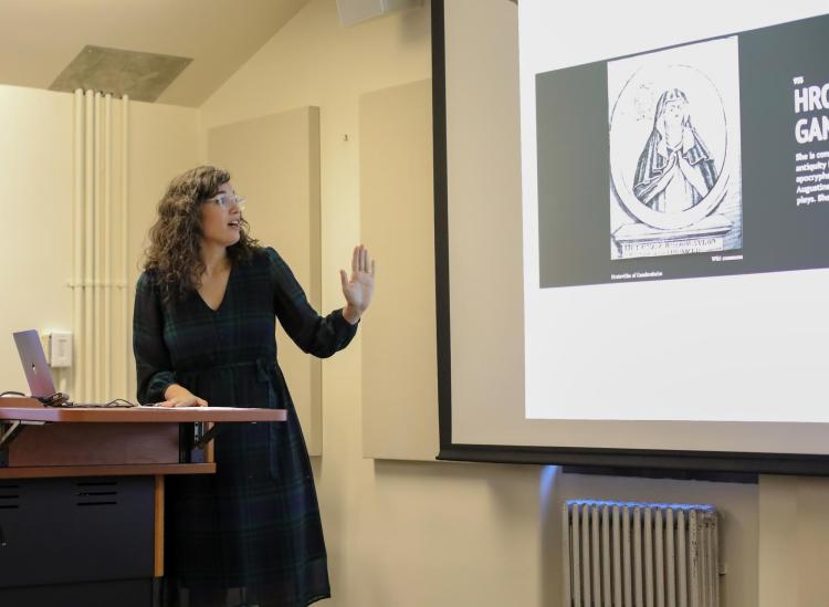 Provost's Fellow Taiko Haessler presents on Medieval Women in Philosophy. 