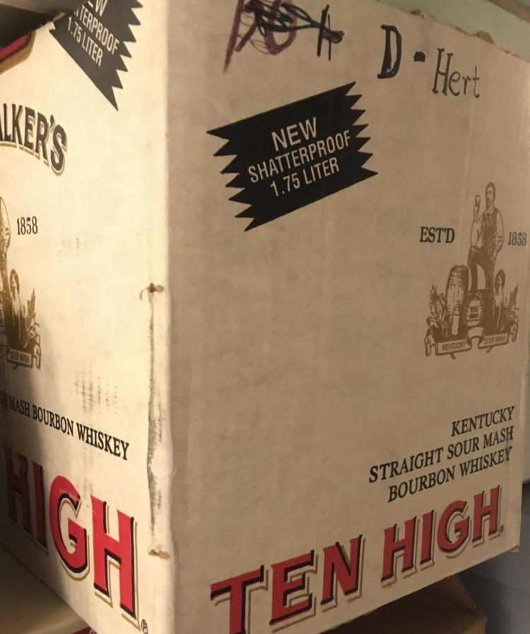 Old cardboard whiskey box