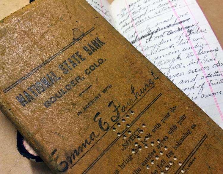 Brown leather Notebook that belonged to Emma Fairhurt