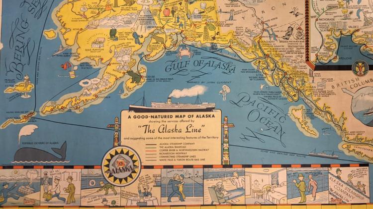 The Good Natured Map of Alaska, 1943