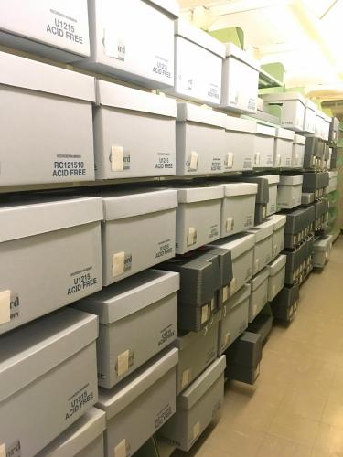 A view of the secure archival boxes 