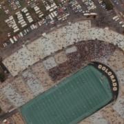 helicopter shot of the University of Colorado Boulder's football field