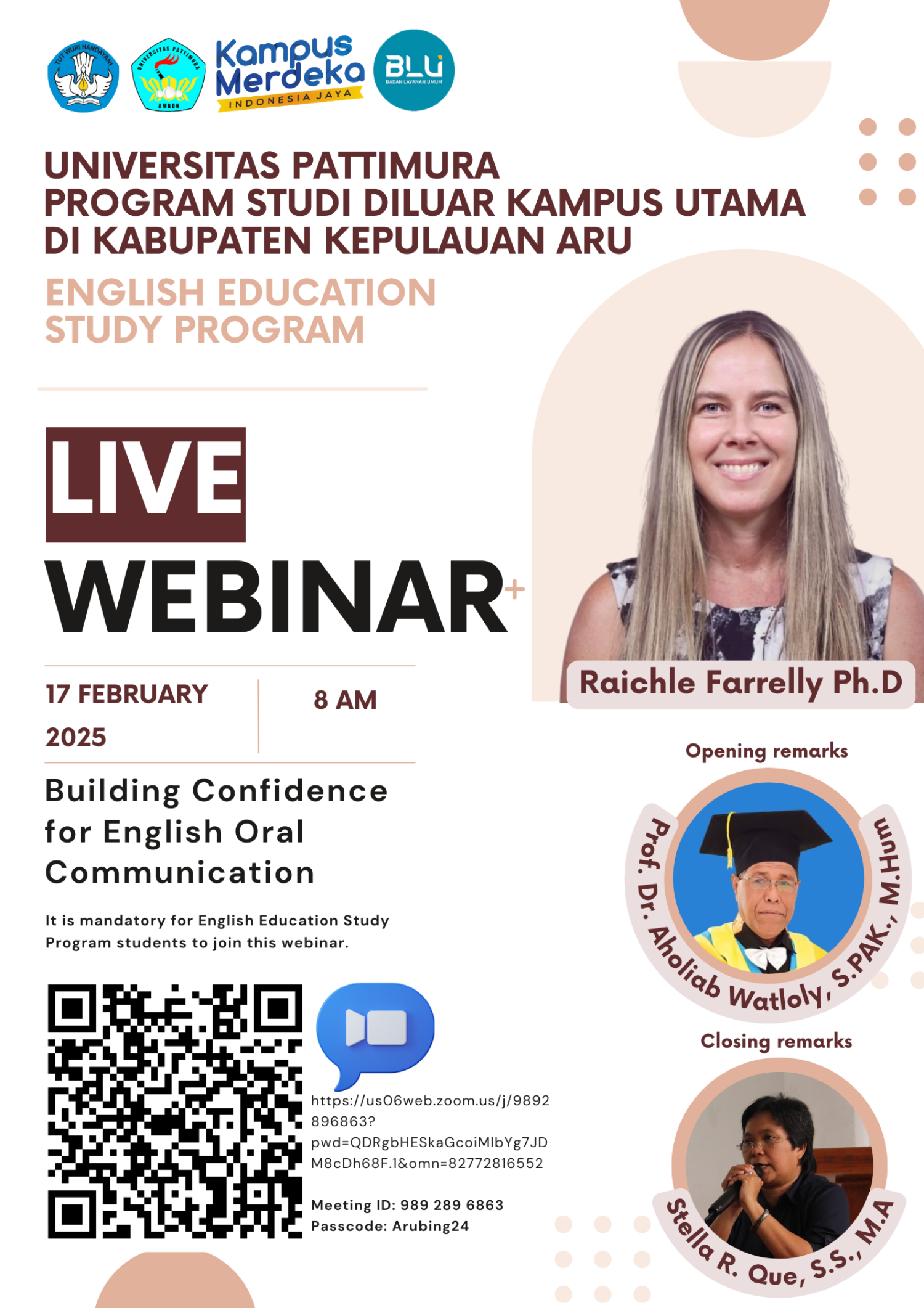Indonesia Webinar Talk, Dr. Raichle Farrelly