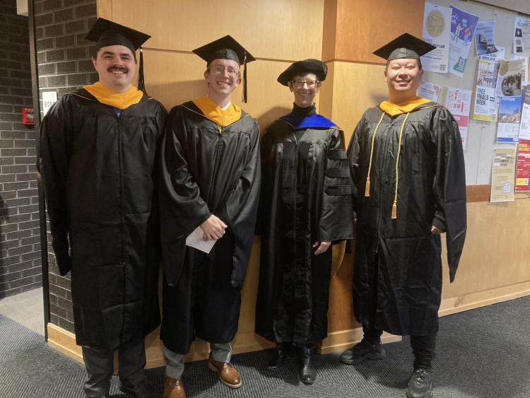 Matt Buchholz Paul Gillett Susan Brown and Sijia Ge at the2024 graduation ceremony