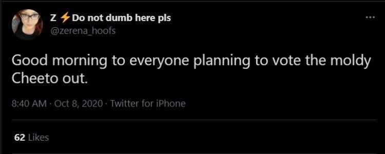 A tweet about Donald Trump