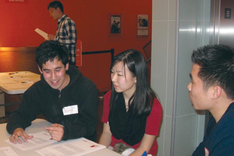 Students studying Japanese