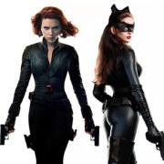 Scarlet Johansson as Black Widow and Anne Hathaway as Catwoman