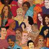 Artistic representation of a diverse group of people
