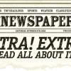 A newspaper headline