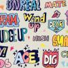 A word cloud of slang