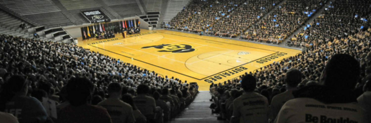 Coors Event Center, filled with students for convocation