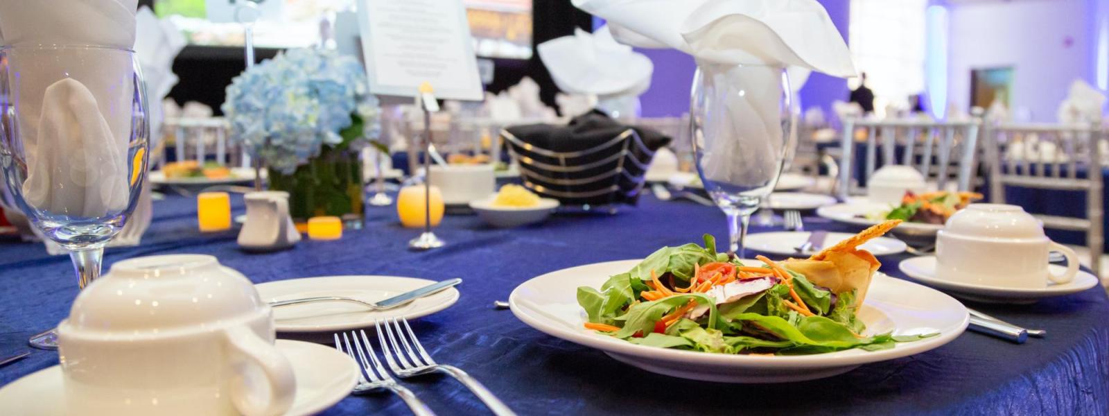 A table setting at a formal event