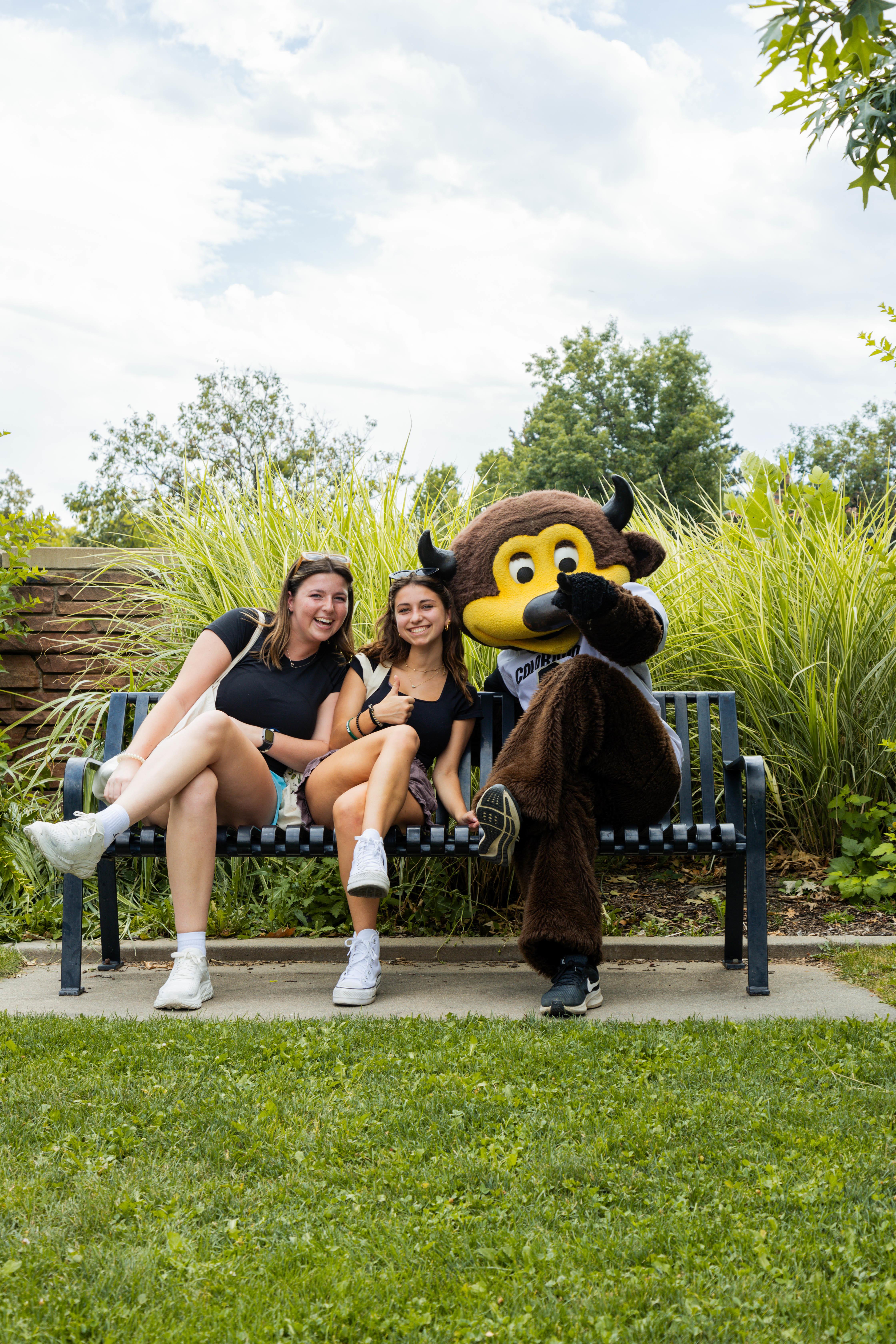 students posing with Chip