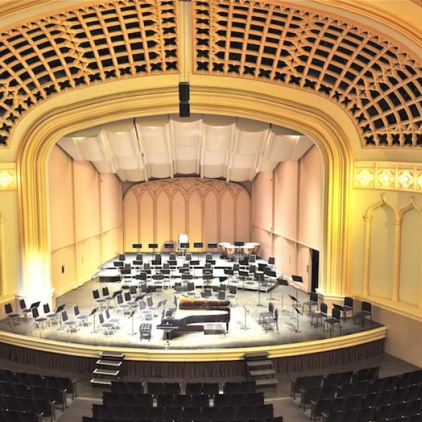 View from Balcony (Loge) 1 Center, Row B