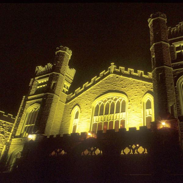 Night view of Macky's front face