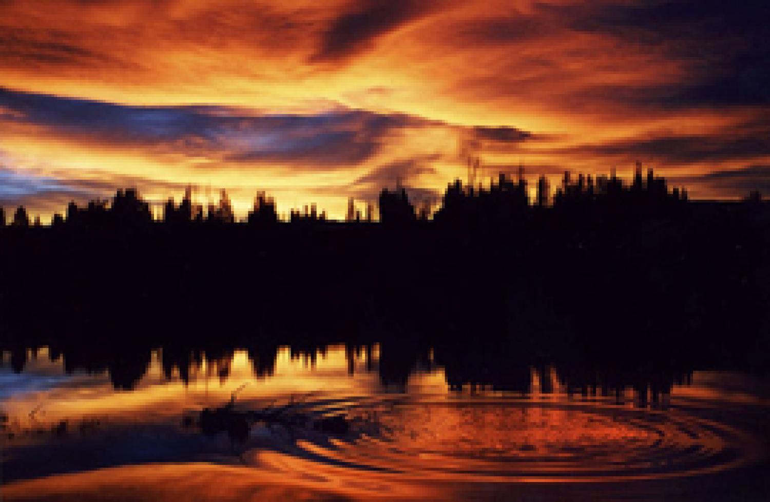 Lake at sunset