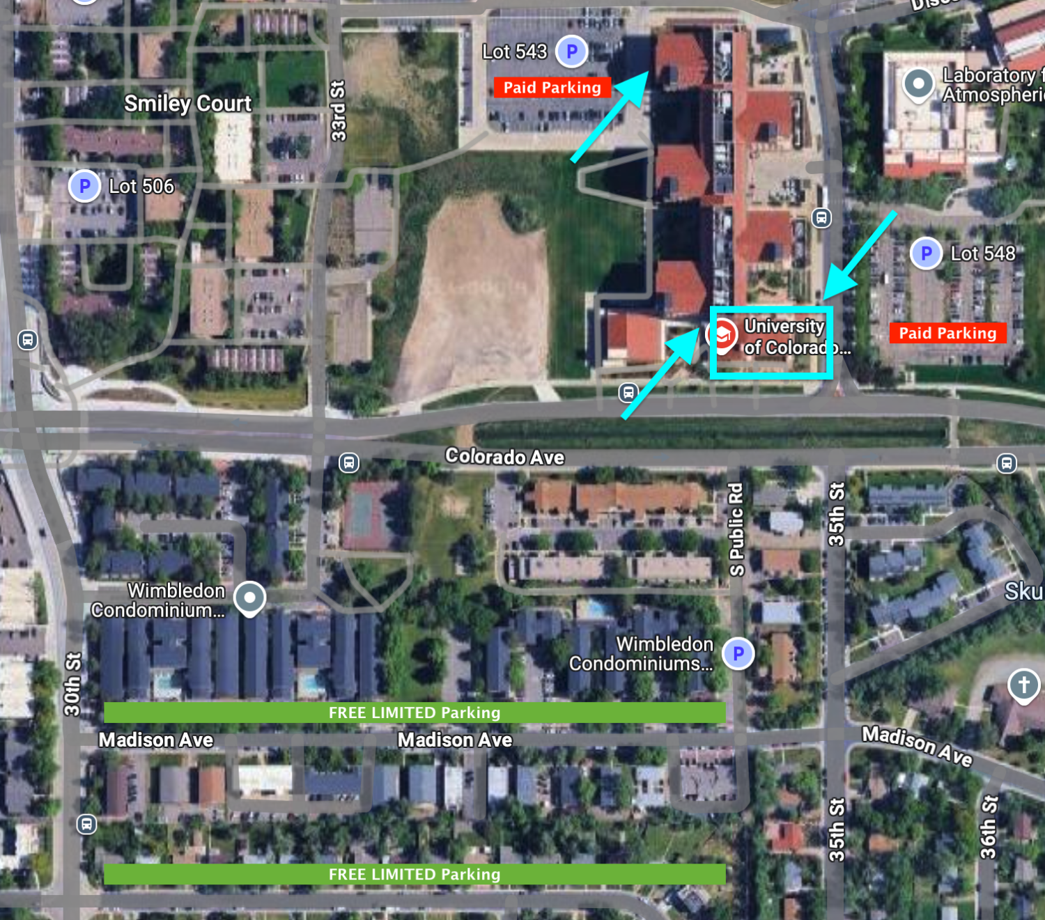 Google Maps of JSCBB for parking and entrance