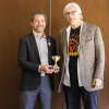 President Saliman with Michael Klymkowsky