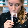Person submitting saliva sample