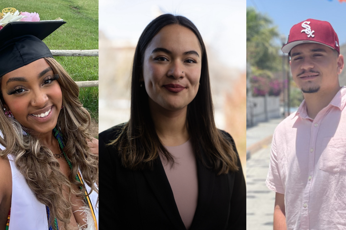 A photo-collage featuring in order: Nardos Abayenh, Janeth Villalobos, and Eduardo Torres.