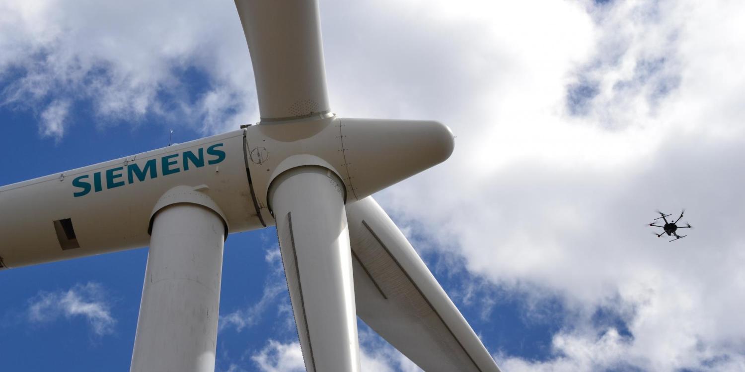 siemens gamesa wind turbine and drone