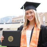 Female student in cap and gown