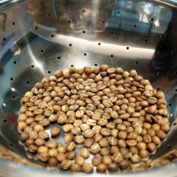 Coffee beans turn brown once roasted