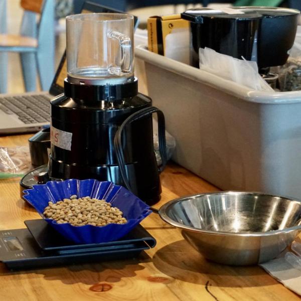 Students can use a roaster to roast coffee beans
