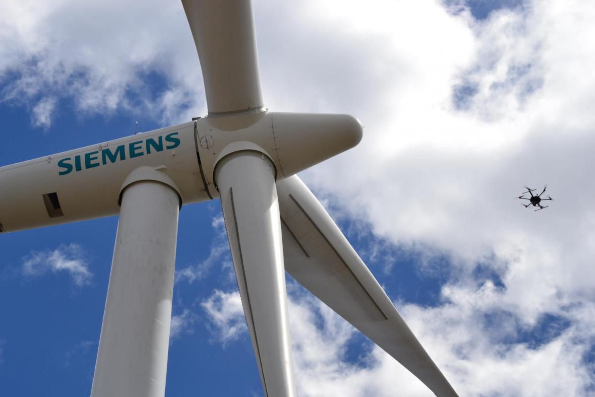 siemens gamesa wind turbine and drone