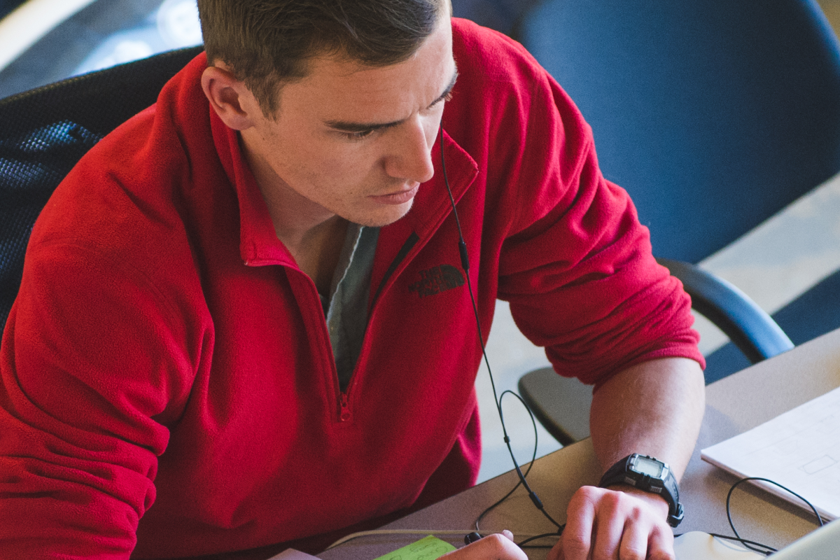 Student Working in the Idea Forge