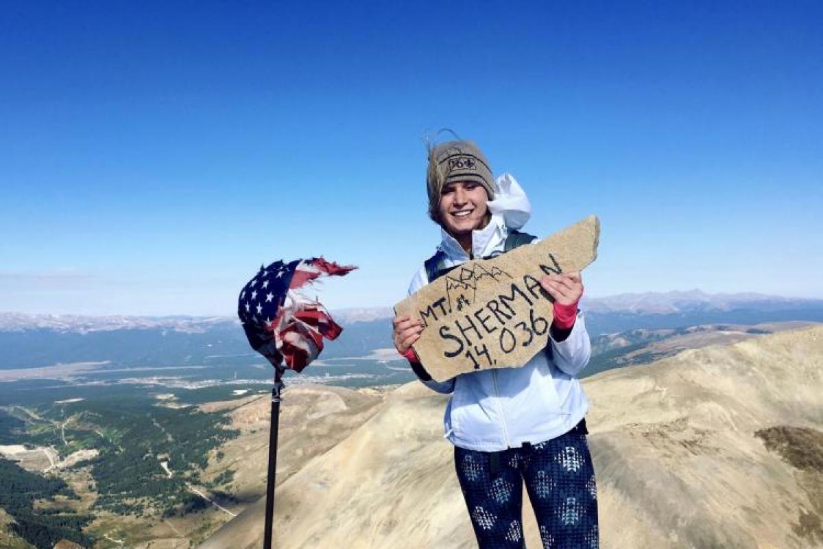 Morgan climbs a 14er