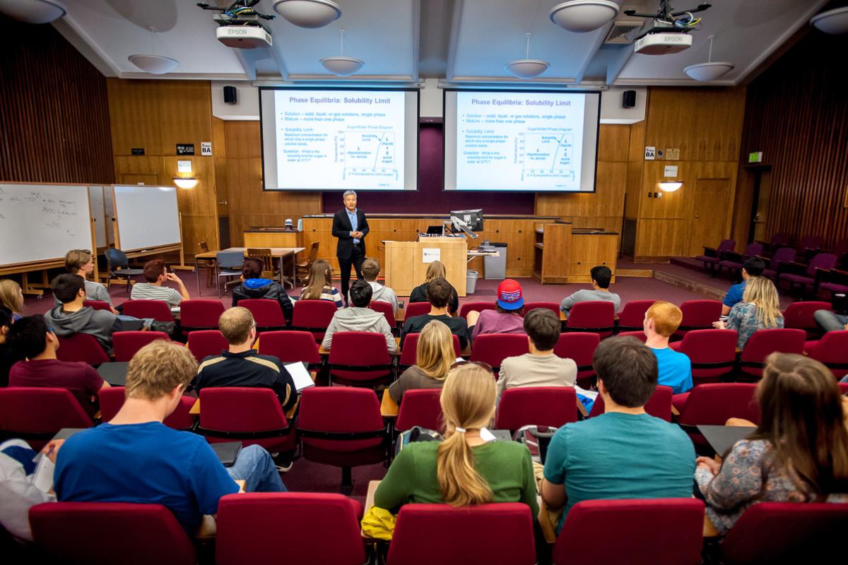 A professor leading classroom instruction.