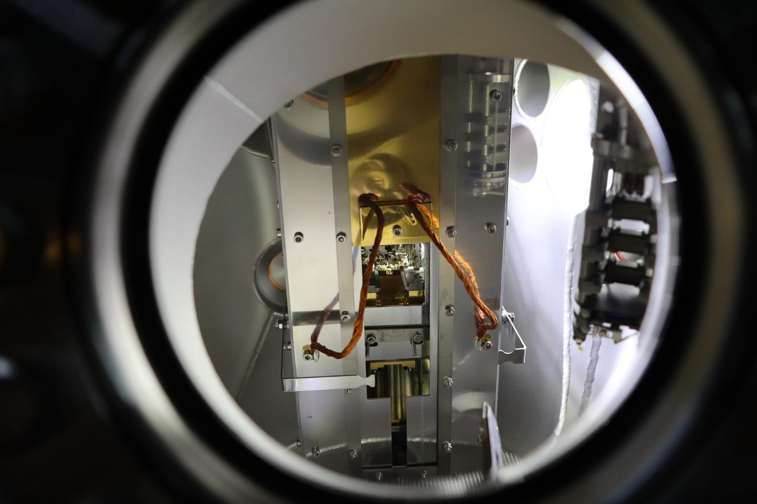 Closeup photo inside some lab equipment