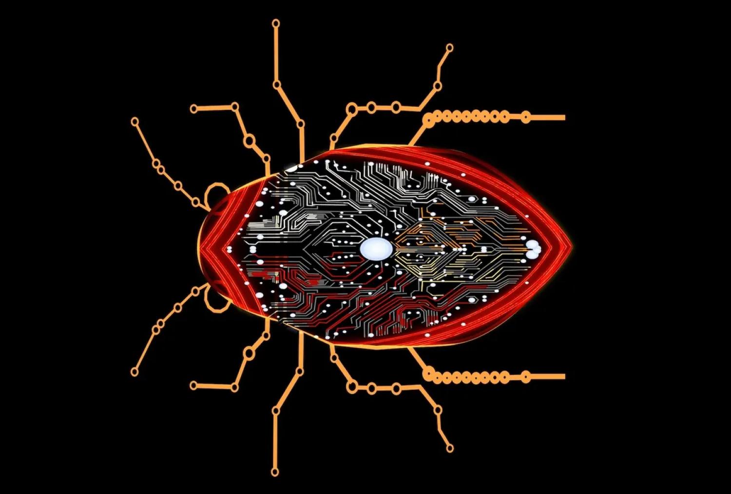 artistic illustration depicting a robotic cockroach