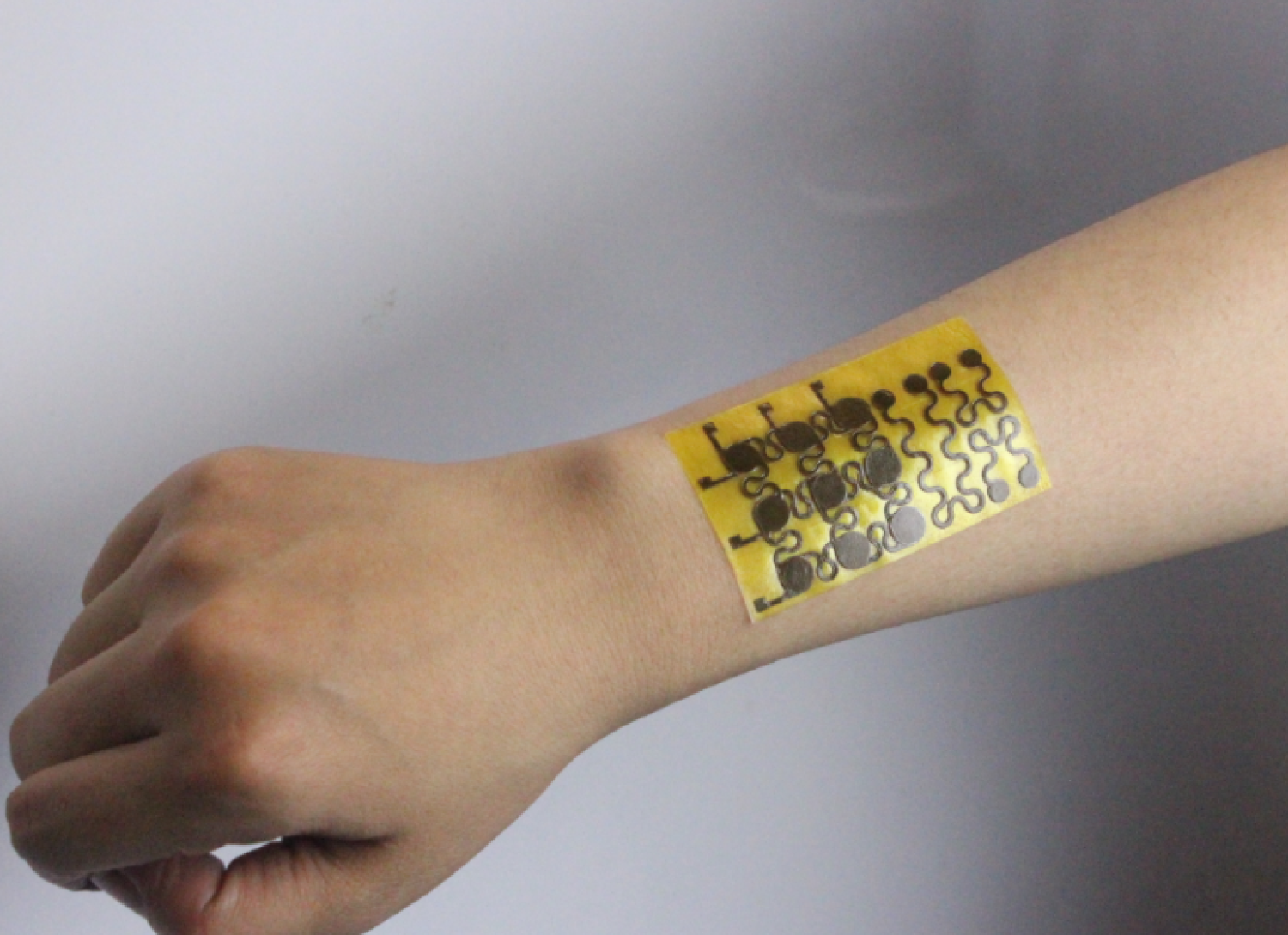 Example of the electronic skin on a human arm.